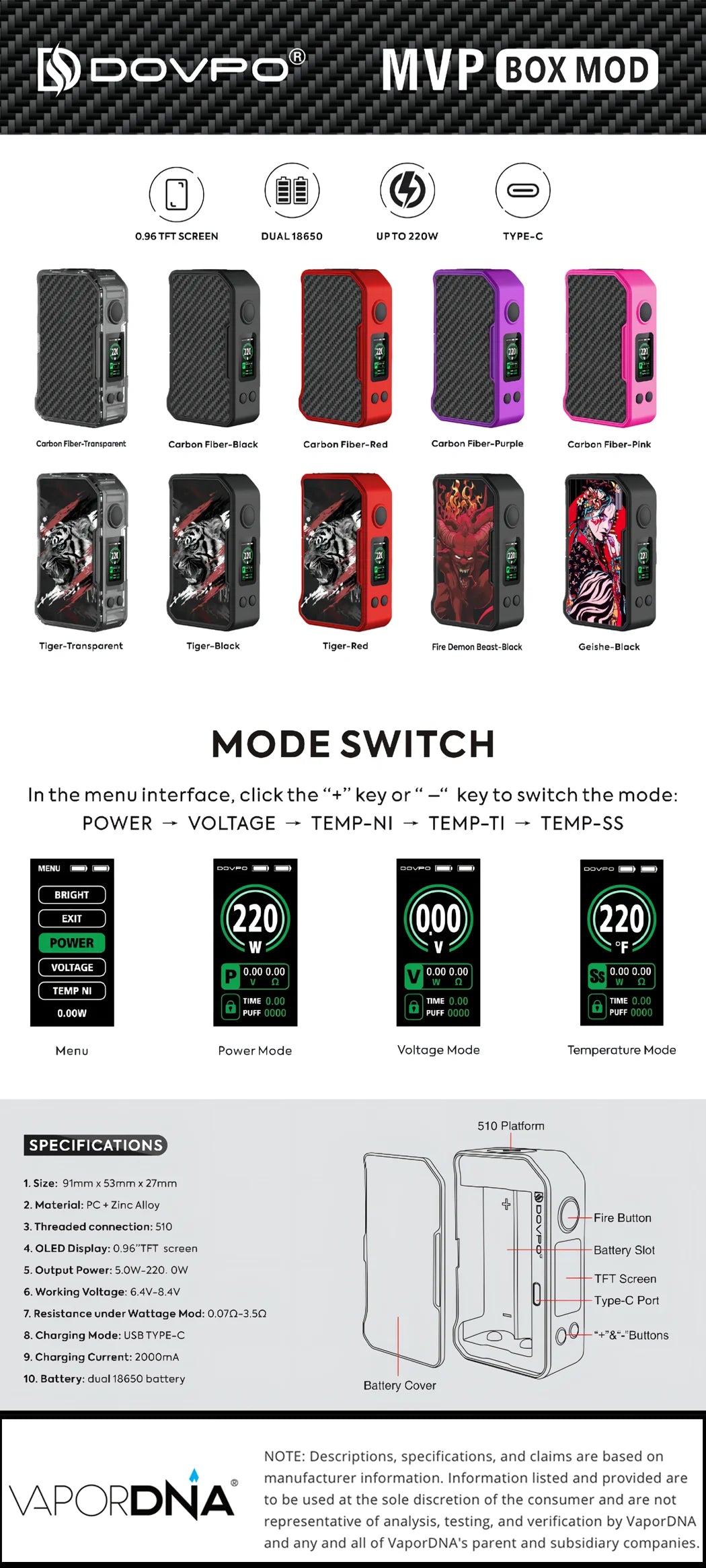 Dovpo MVP 220W Box Mod